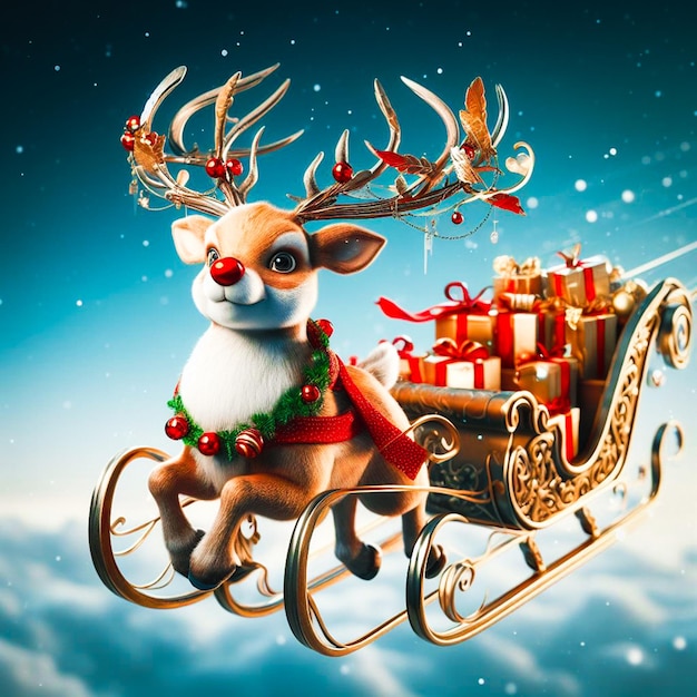 Reindeer Sleigh with Gifts 1