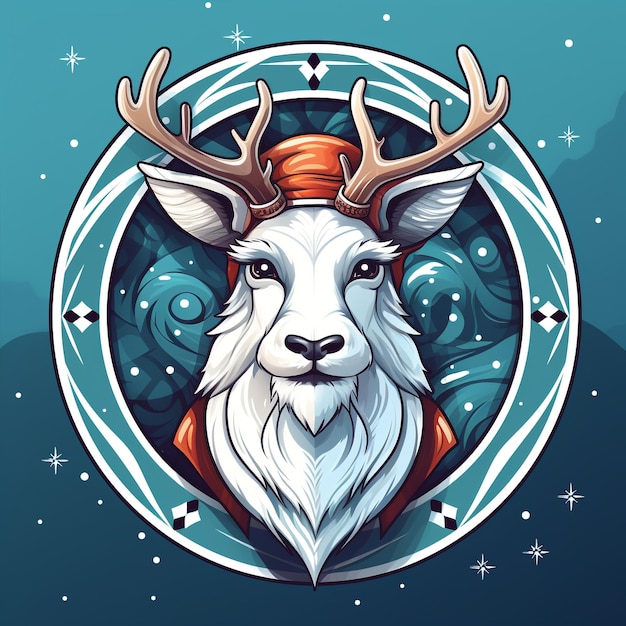 Reindeer with christmas background illustration