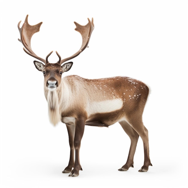 Reindeer with white background high quality ultra h