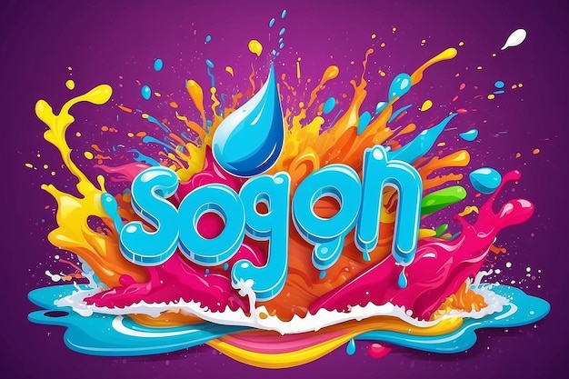 Foto reis thailand songkran festival kleurrijke water splash ontwerp vector illustratie