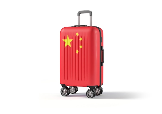 Reiskoffer met de vlag van China