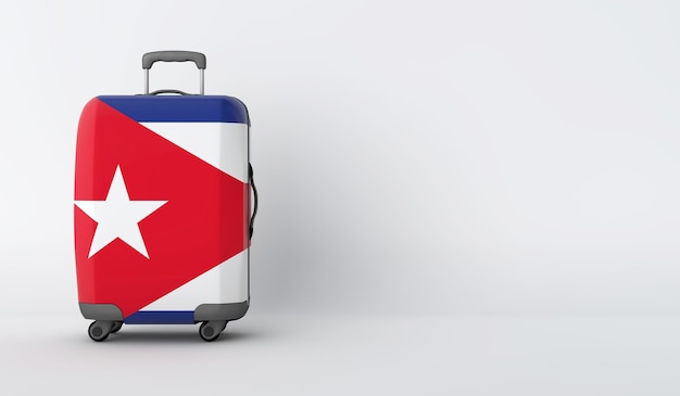 Reiskoffer met de vlag van Cuba Vakantiebestemming 3D Render