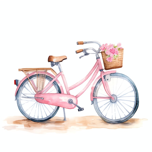 Foto reizen fiets aquarel illustratie reizen clipart