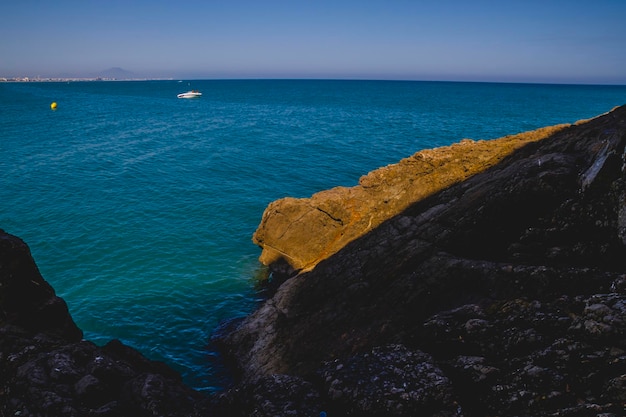 reizen, mediterrane scène, peniscola-stad in spanje