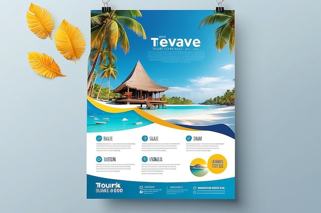 Reizen Vakantie Toerbureau Flyer Template Design Vakantie Zomer reizen en toerisme flyer of poster template design