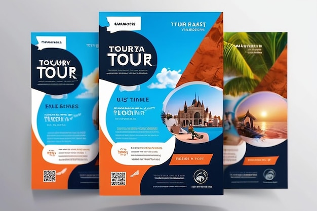 Reizen Vakantie Toerbureau Flyer Template Design Vakantie Zomer reizen en toerisme flyer of poster template design