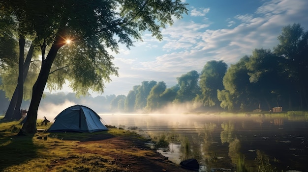 Reizen vakantie weersomstandigheden mist landschap