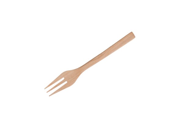 Rejection of plastic concept. Empty wooden Cutlery isolated 