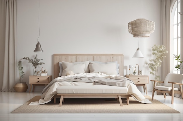 Related tags3d rendering vintage minimal mock up bedroom in scandinavian and classic style