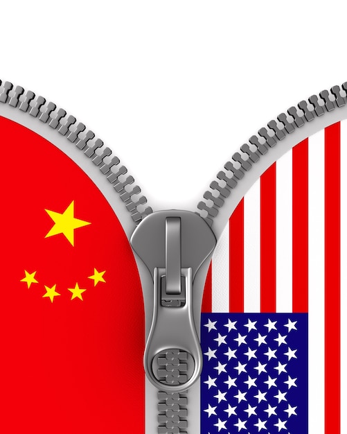 Rapporto tra america e cina su bianco