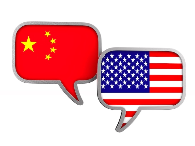 Relationship between America and China on white