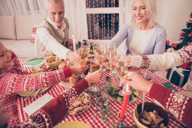 Relatives enjoying Christmas feast together