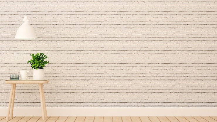 Photo relax area in home or apartment on white brick wall decorate 