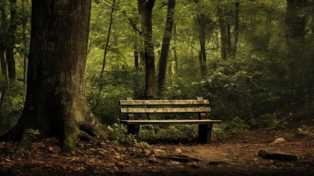 Relaxation bench in woods