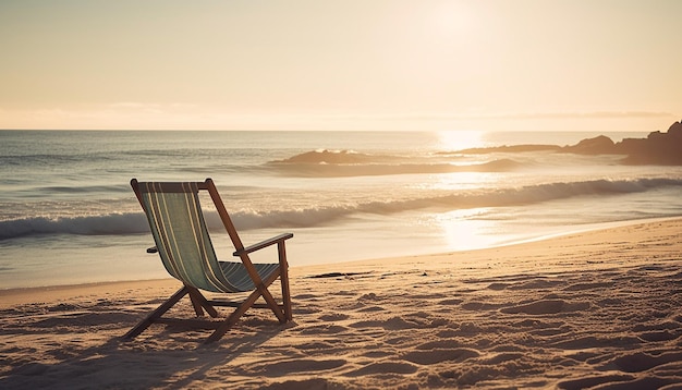 Relaxation on the coast beauty in nature generated by AI