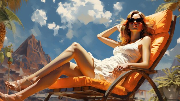 Relaxation Under The Sun A Realistic Fantasy Artwork With A Cultural Vibe