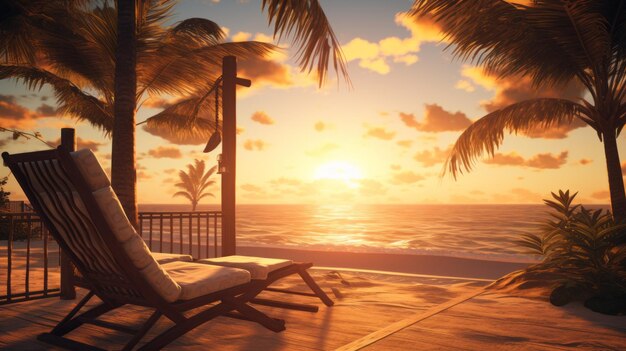 Relaxation Under The Sun A Stunning Vray Traced Beach With Palm Trees