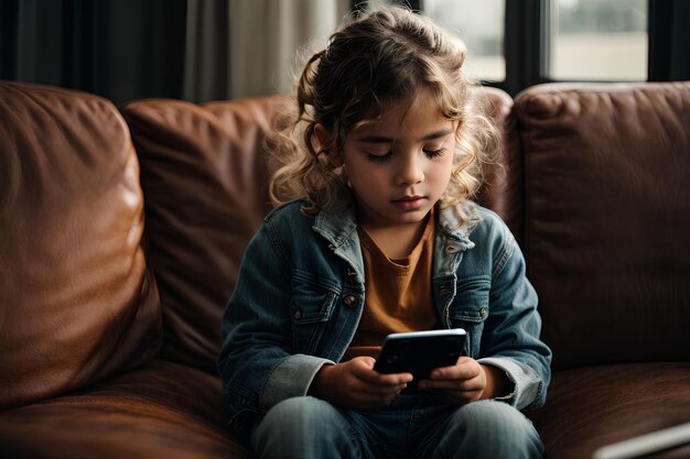 Relaxed Digital Native Engages in Conversation on Smartphone in Living Room