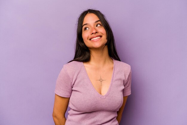 Relaxed and happy laughing neck stretched showing teeth