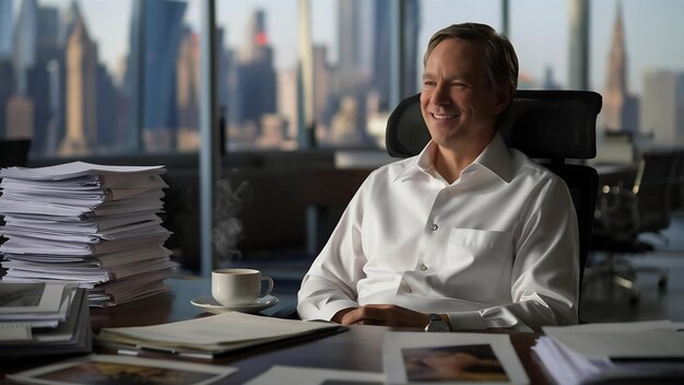 Relaxed man in the office