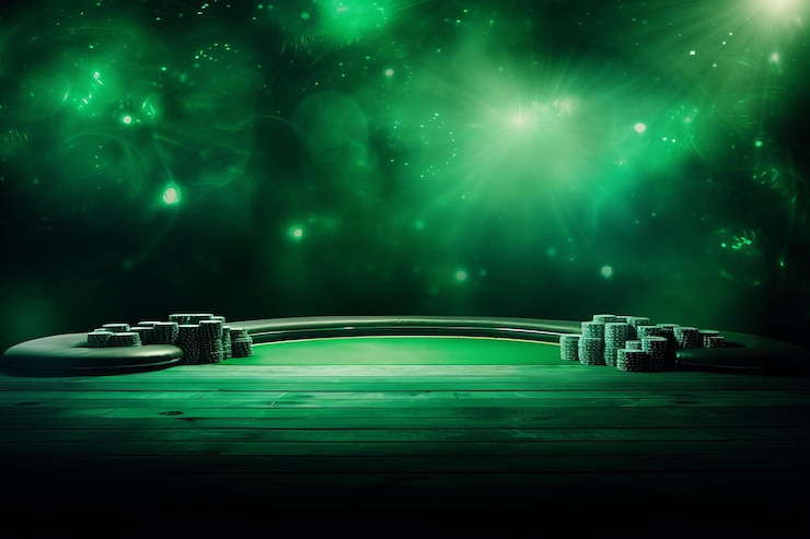 Relaxed Vibes with the Green Poker Table Background Artistic Photo by irag439995