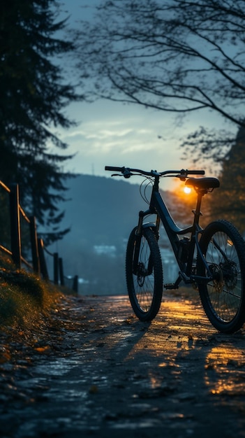 Relaxing bike ride beneath the dark night sky a peaceful evening vertical mobile wallpaper