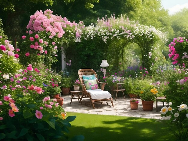 relaxing copy space garden