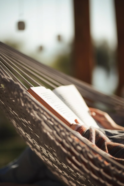 Relaxing in the Hammock Person Reading a Book