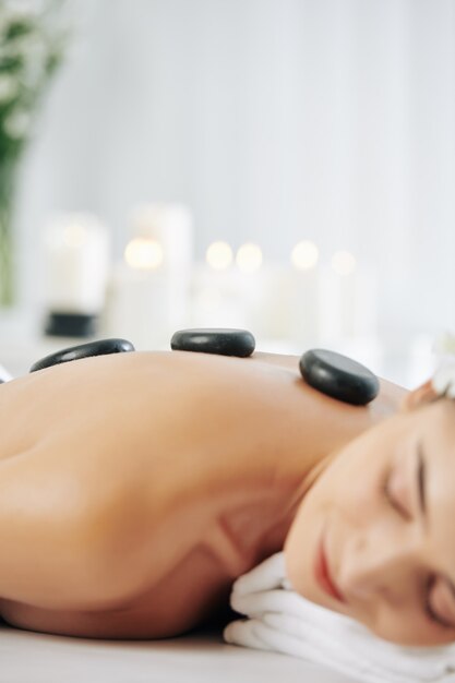 Relaxing hot stones massage