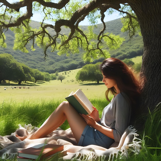 Foto tempo di svago rilassante godersi un libro in un ambiente tranquillo microstock image