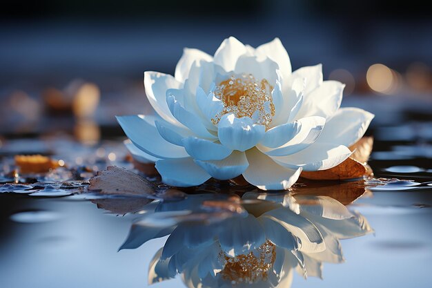 Photo relaxing lotus in water