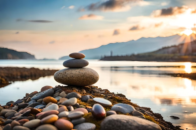 relaxing pebble art background soothing pebbles landscape