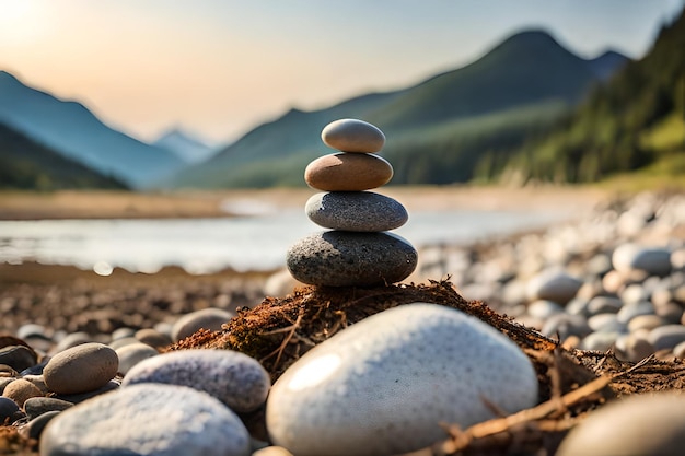 relaxing pebble art background soothing pebbles landscape