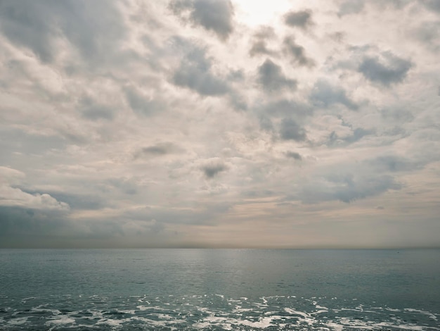 Relaxing sea and fluffy clouds