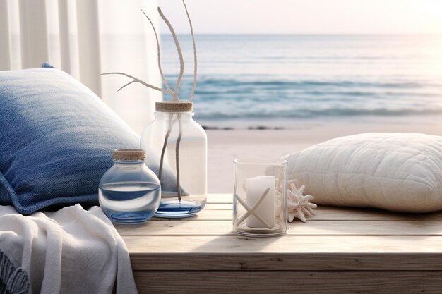 Photo relaxing and tranquil oceanthemed decor illustrati 00530 03