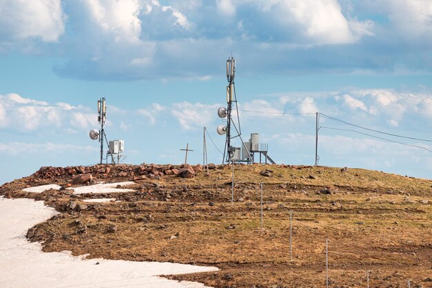 relay station with antennas for cellular and radio channels