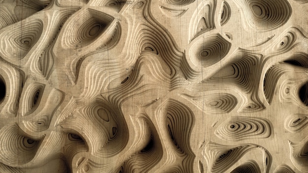 Relief abstract texture made of wood, stone or other material.  3d illustration, 3d rendering.