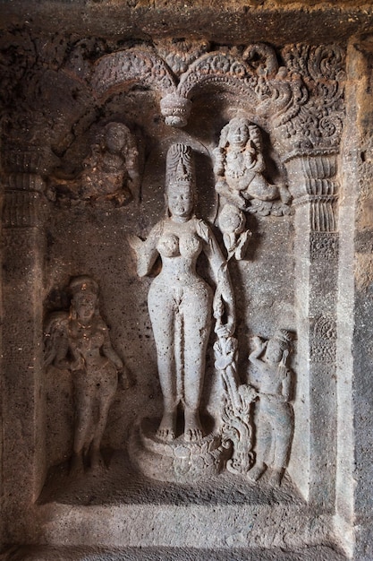 Foto sculture in rilievo al tempio kailash ellora