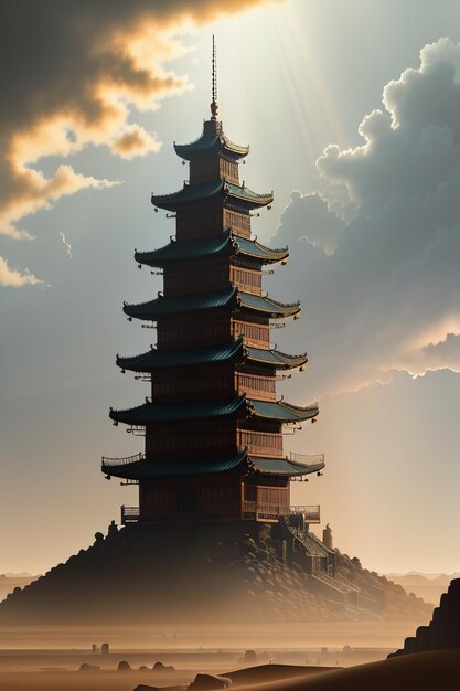 종교 사원 타워 건물 피라미드 벽지 배경 풍경 사진 그림