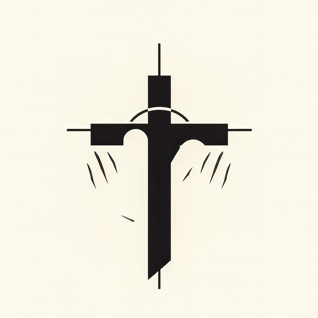 Religious cross crucifix icon design generative ai