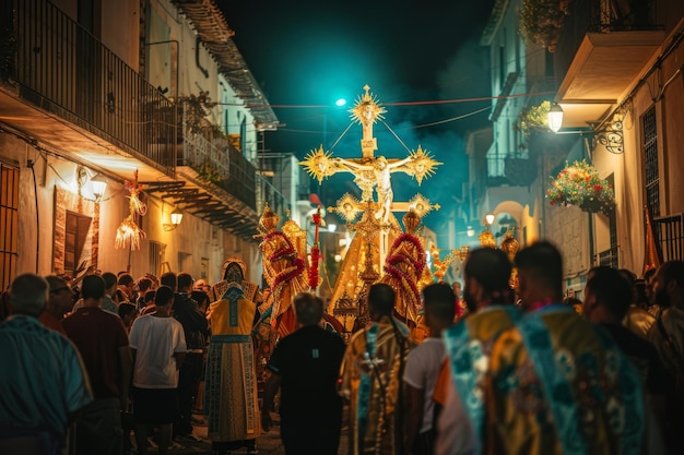 Photo a religious processiona cross holy week