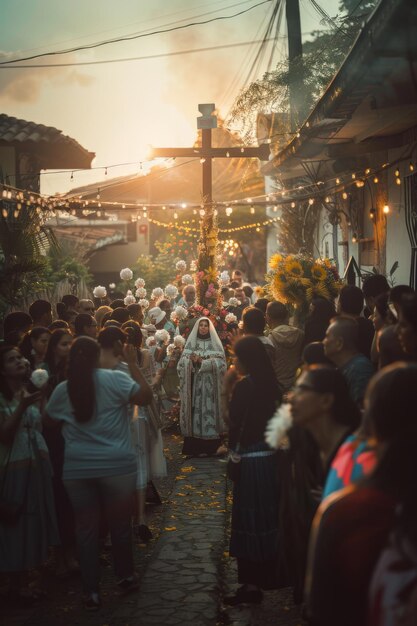 Photo a religious processiona cross holy week