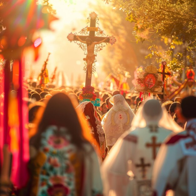 a religious processiona cross holy week