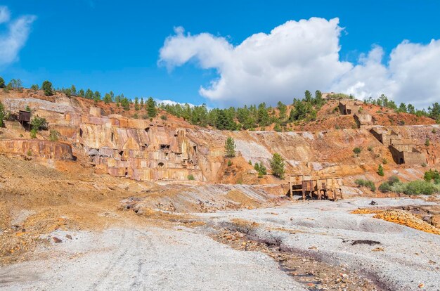 Remains of the old mines of Riotinto in Huelva Spain