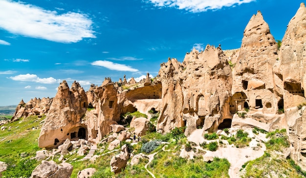 Remains of the Zelve Monastery Complex in Goreme National Park. Cappadocia, Turkey