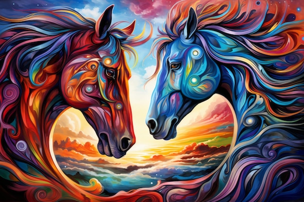 Remarkable fusion of an alien and horse Beautiful illustration picture Generative AI