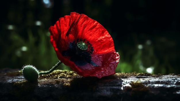 Remembrance day poppy Red poppies Generative Ai