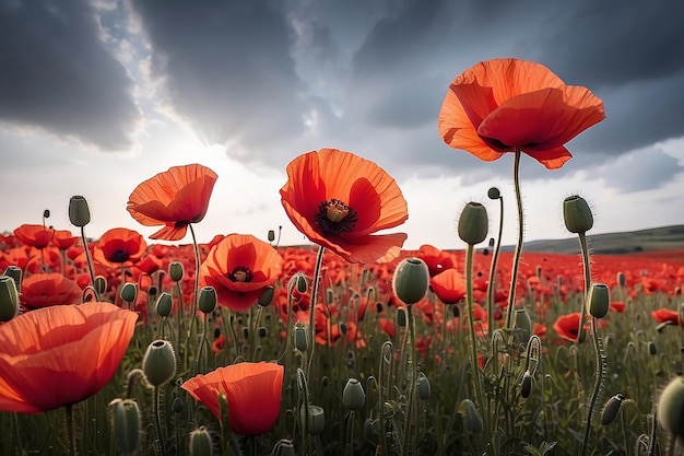 Photo remembrance day poppy red poppies