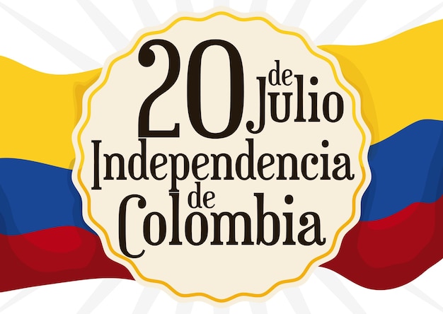 Reminder date on Colombian flag for Independence Day on July 20