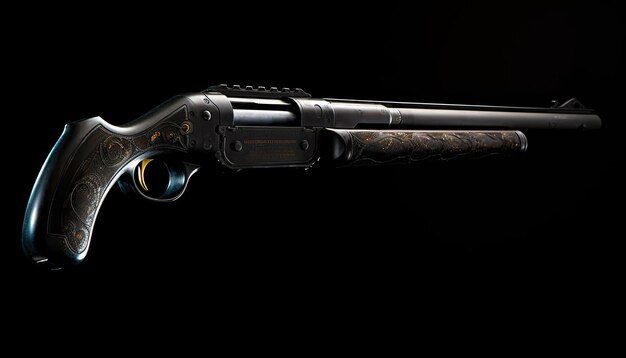 Remington 870 black background studio light